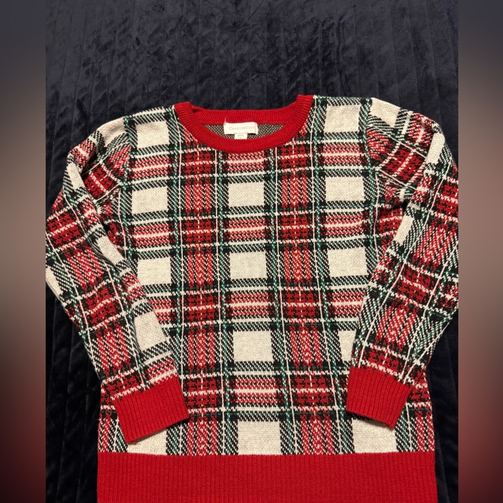 Big Boys size small Holiday Plaid Sweater